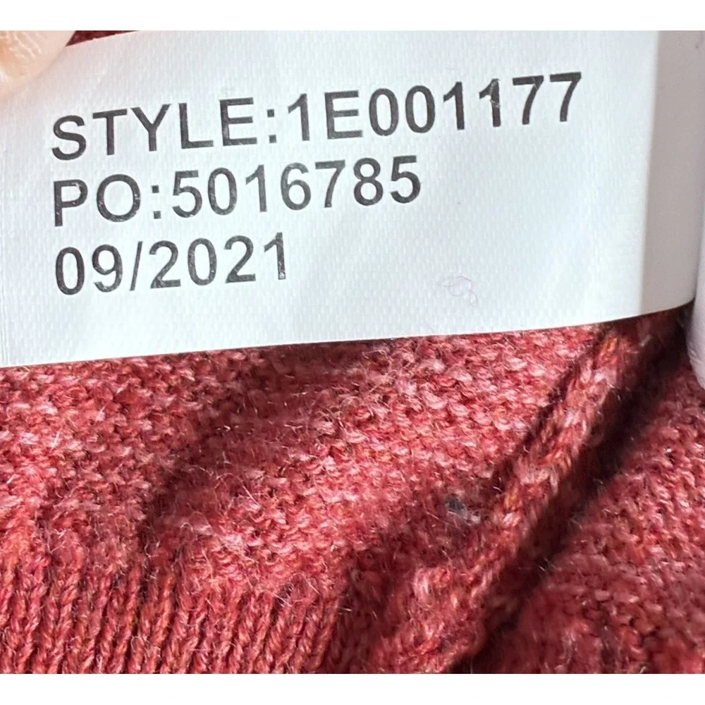 Vineyard Vines Thaxter Stripe‎ Quarter-Zip Sweater Rust Red Size Large Mock Neck